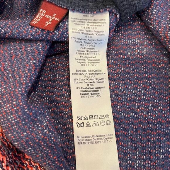 Comptoir Des Cotonniers Red and Navy Tweed Short Sleeve Crewneck Top Size Small - Picture 7 of 10
